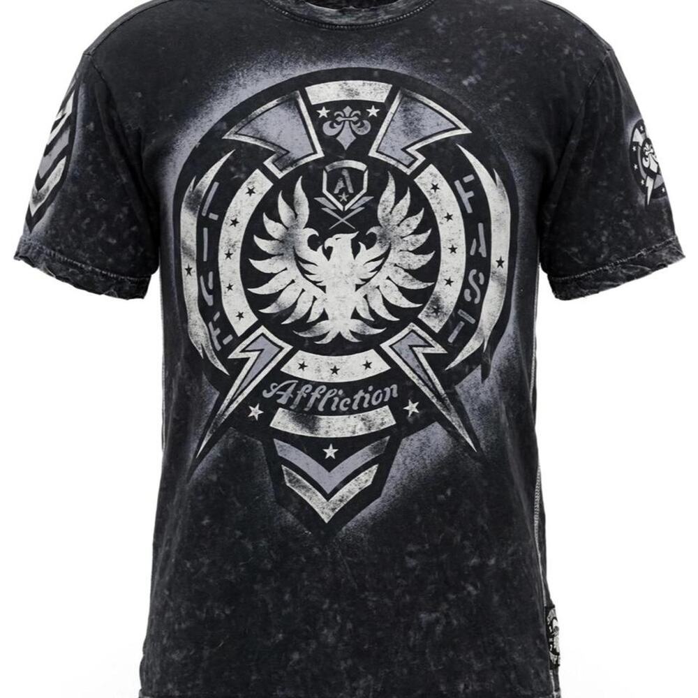Affliction black gray t shirt